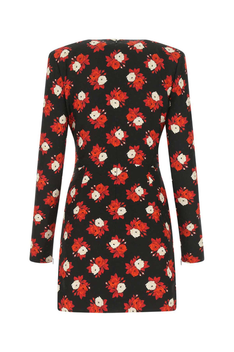 Black/Red Floral Printed Mini Dress 2