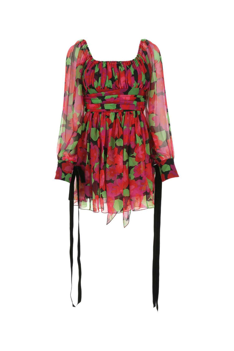 Red Printed Mini Dress 1