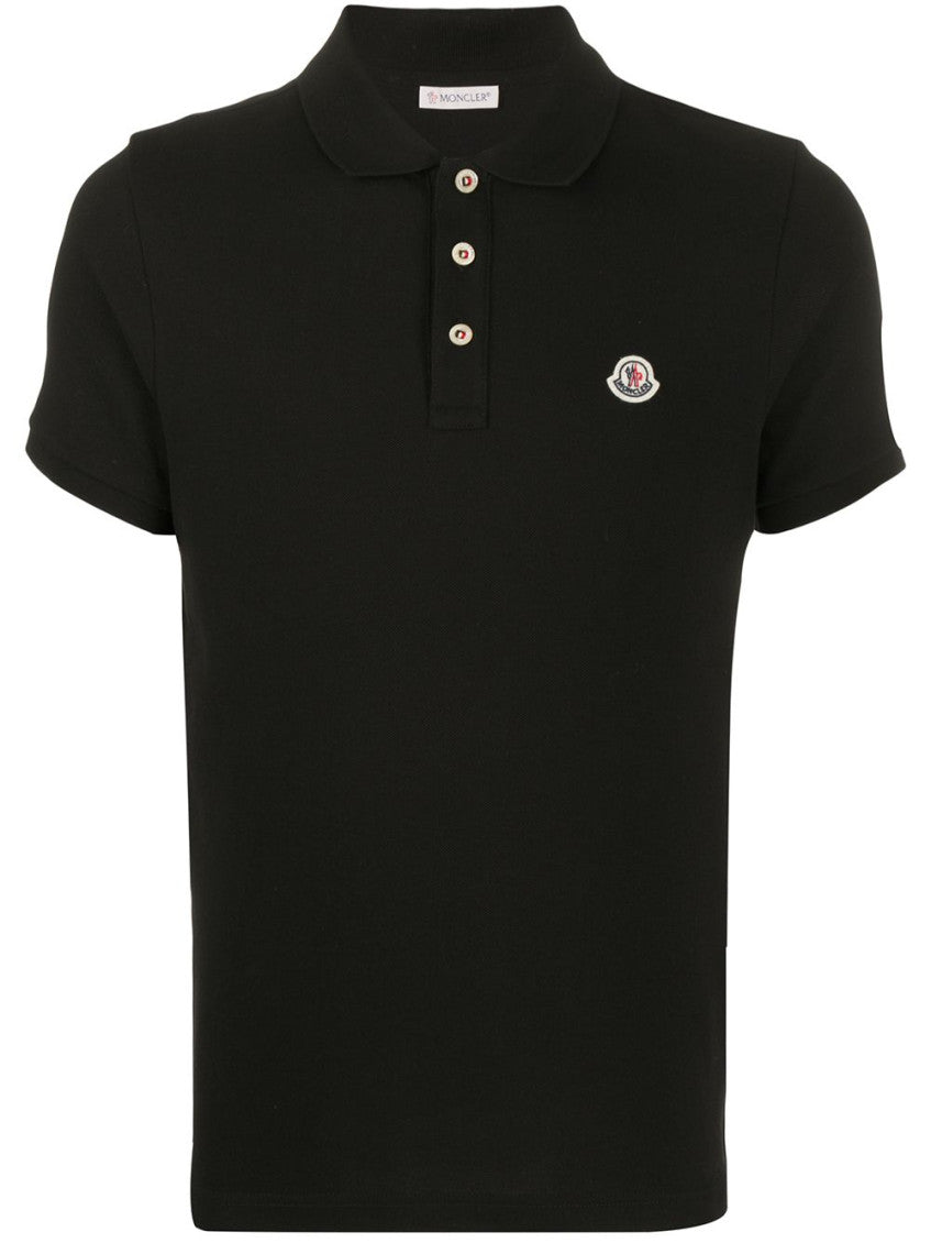 Black Logo cotton polo shirt 1