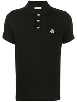 Black Logo cotton polo shirt 1