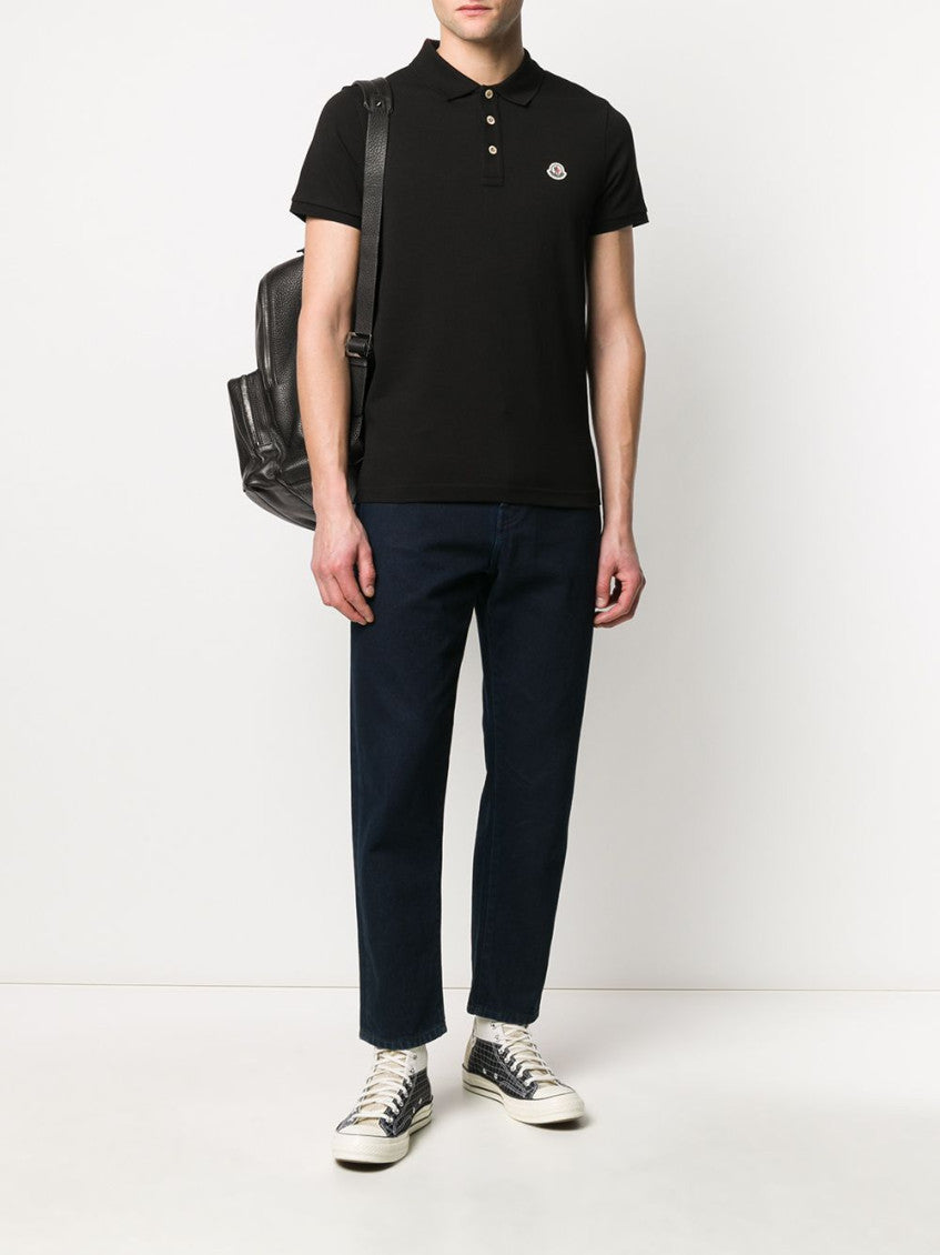 Black Logo cotton polo shirt 2
