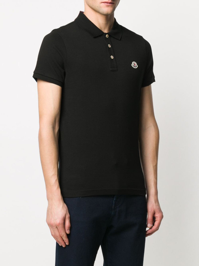 Black Logo cotton polo shirt 3