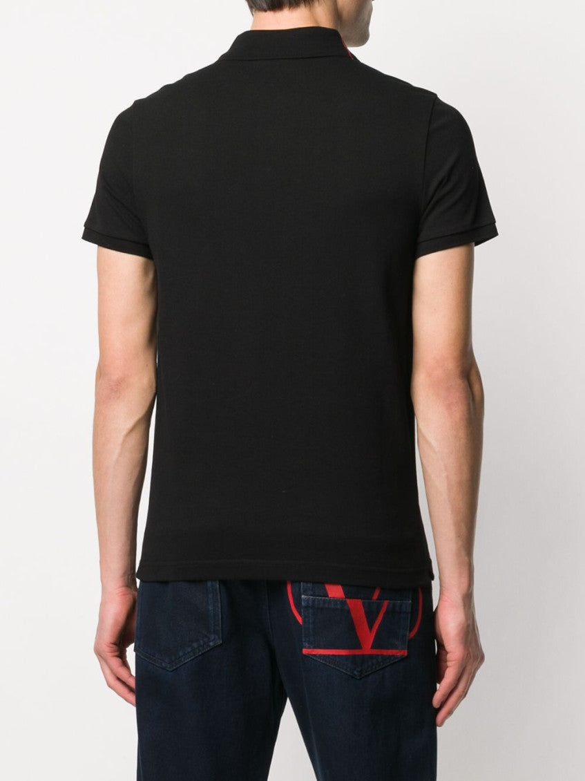 Black Logo cotton polo shirt 4