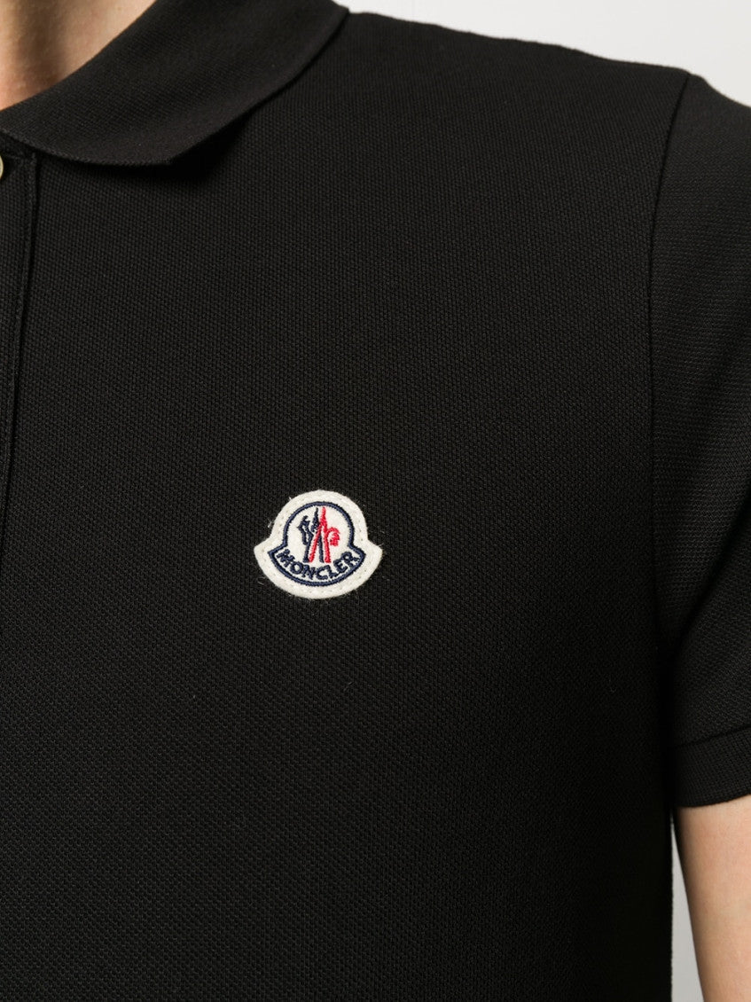 Black Logo cotton polo shirt 5