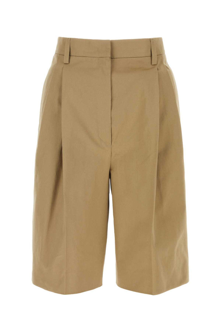 Beige cotton bermuda shorts  1