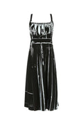 Black Printed Stretch Viscose Dress 1