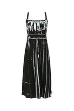 Black Printed Stretch Viscose Dress 1