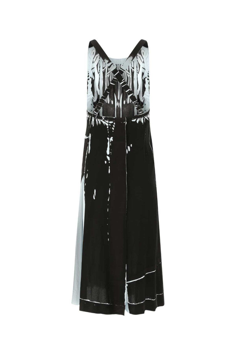 Black Printed Stretch Viscose Dress 2