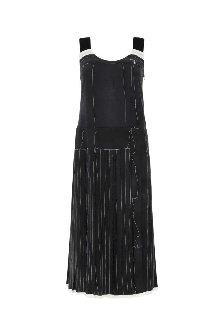 Black Printed Silk Dress 1