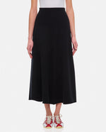 Black Solid Midi Skirt 1