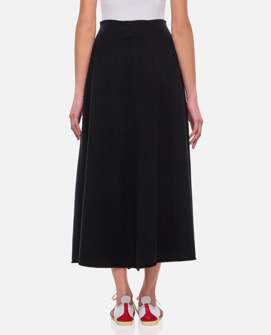 Black Solid Midi Skirt 3