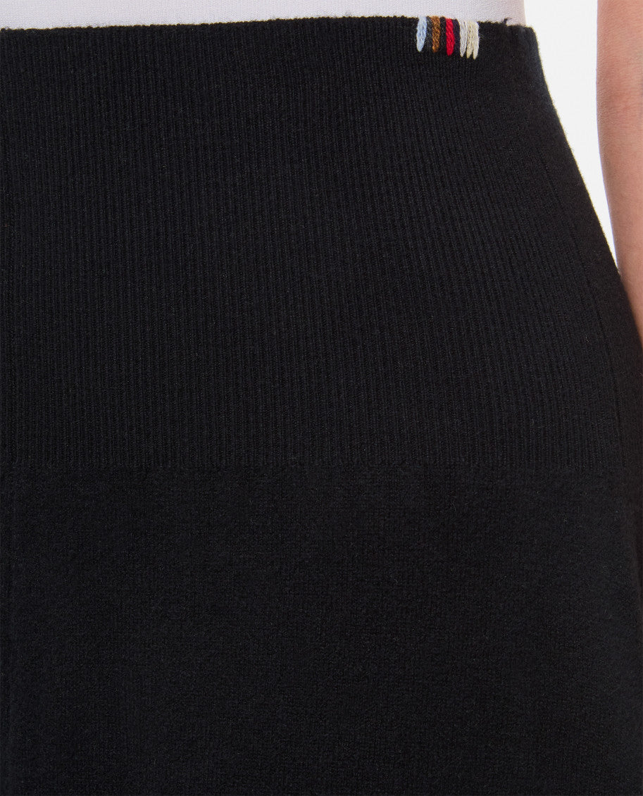 Black Solid Midi Skirt 4