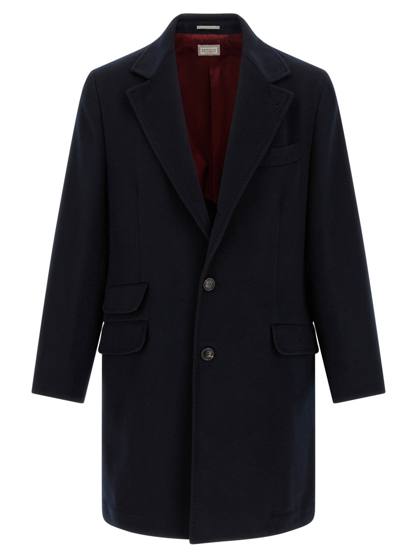 Blue Notched Lapel Coat 1