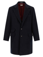 Blue Notched Lapel Coat 1