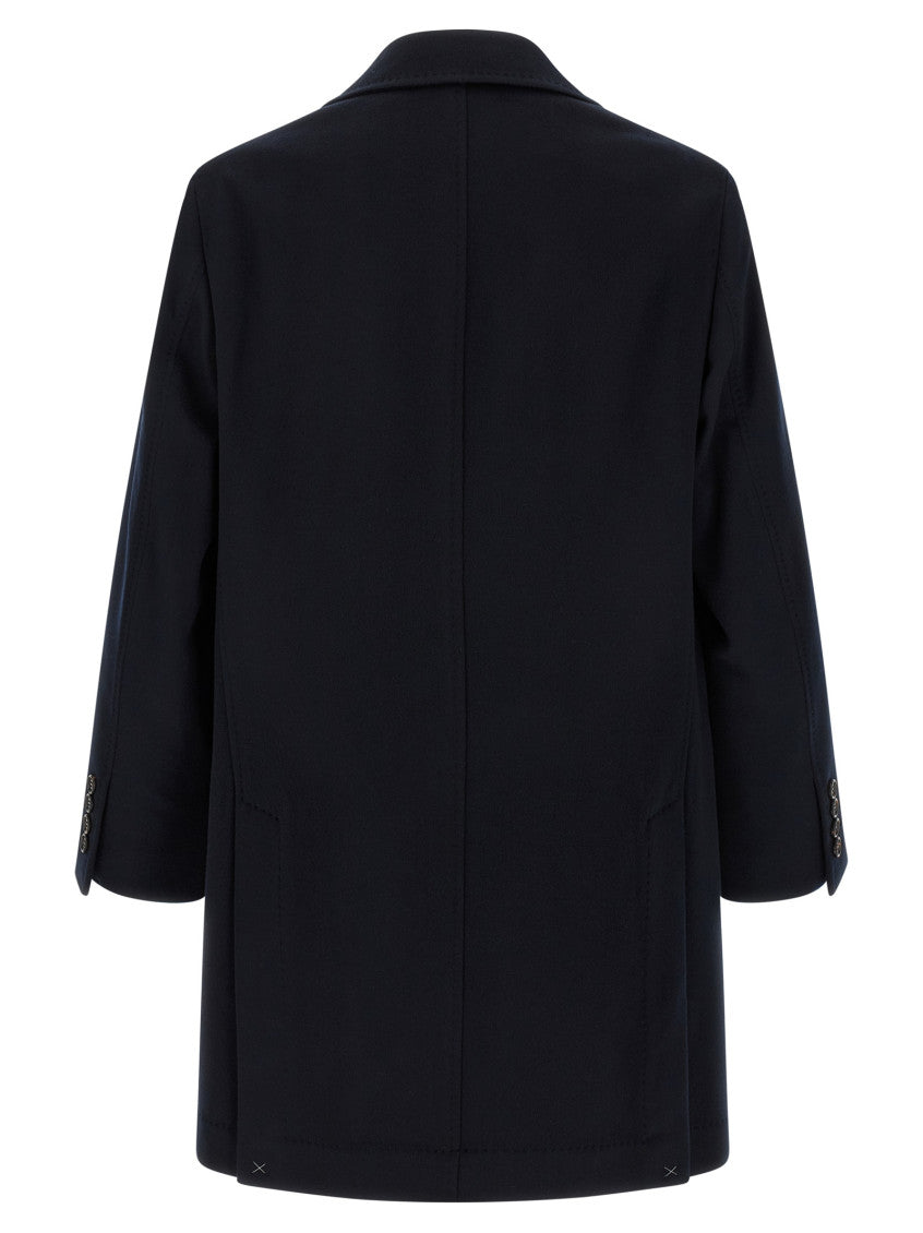 Blue Notched Lapel Coat 2