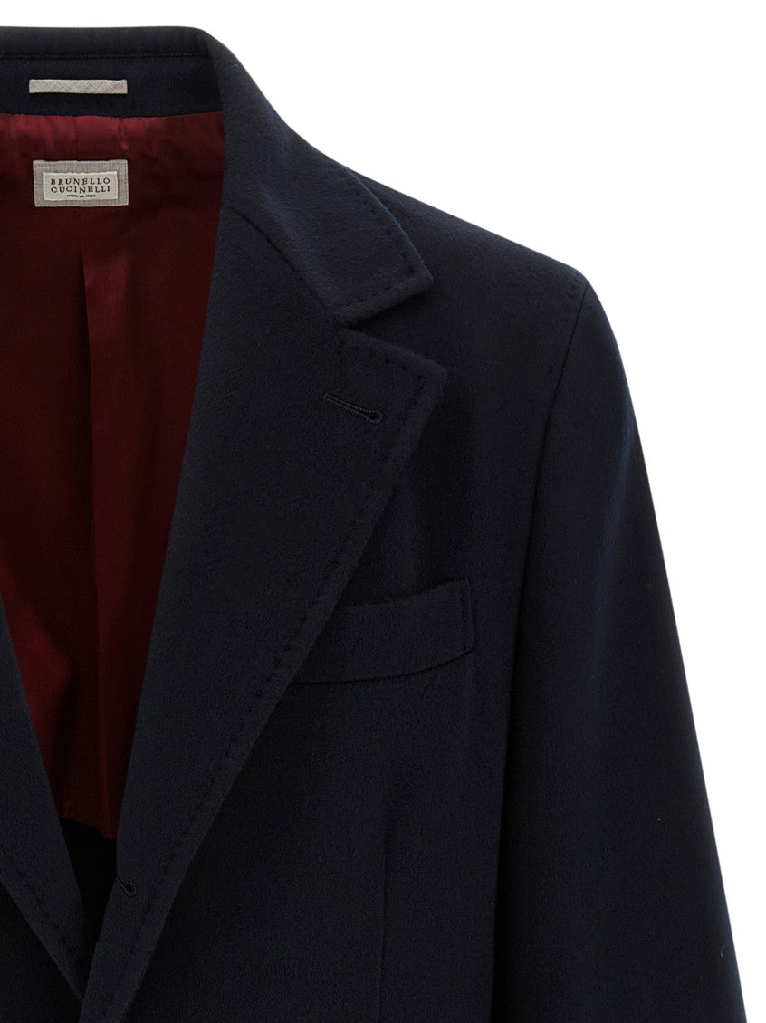 Blue Notched Lapel Coat 3