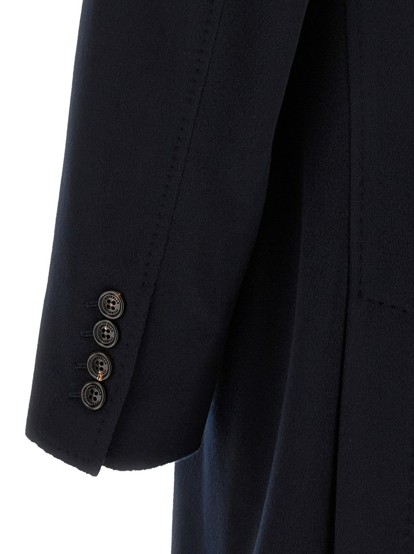Blue Notched Lapel Coat 4