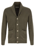 Green Shawl Neck Cardigan 1