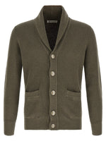 Green Shawl Neck Cardigan 1