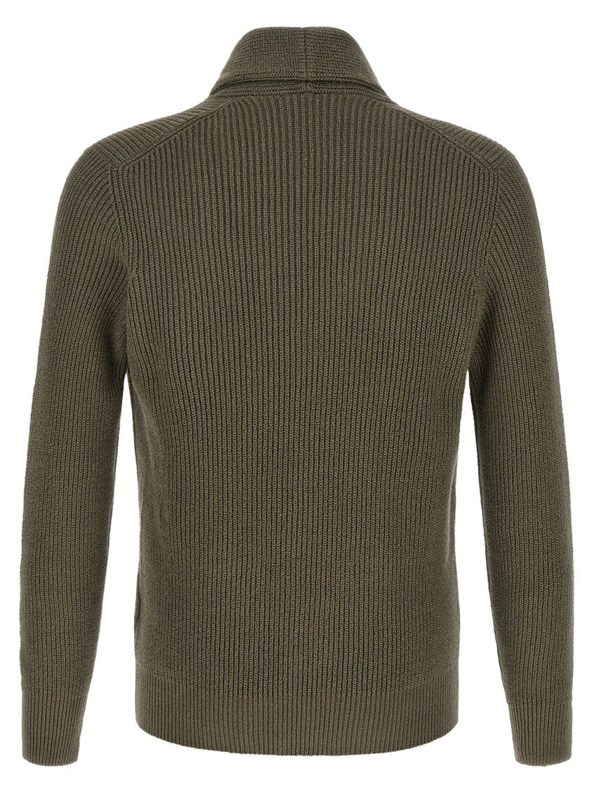Green Shawl Neck Cardigan 2