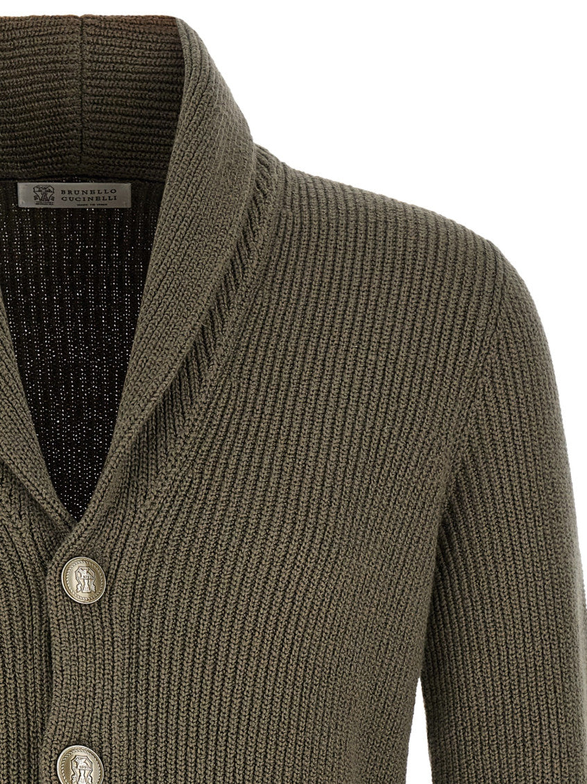 Green Shawl Neck Cardigan 3