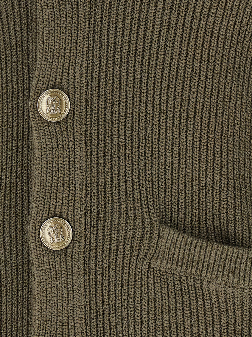 Green Shawl Neck Cardigan 4