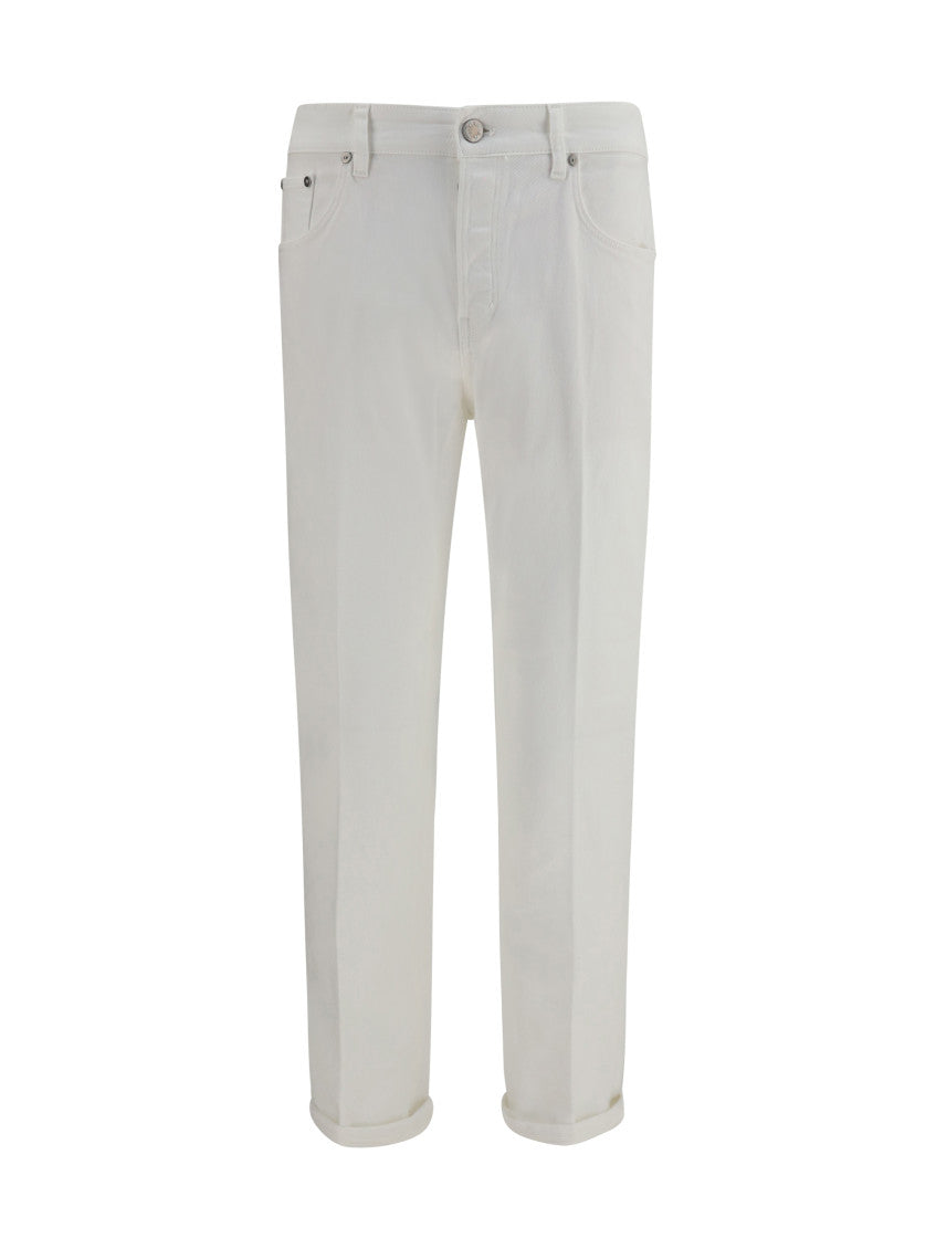 White Mid Rise Jeans 1