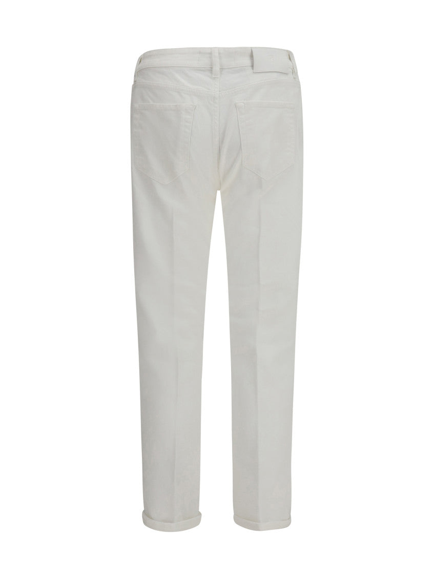 White Mid Rise Jeans 2