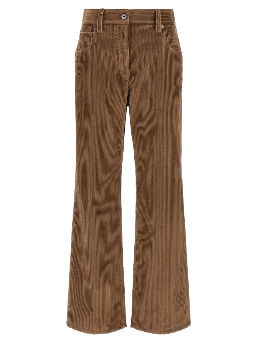 Brown Straight Flat Front Pants 1