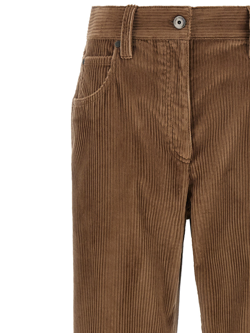 Brown Straight Flat Front Pants 3