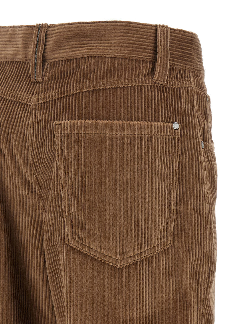 Brown Straight Flat Front Pants 4