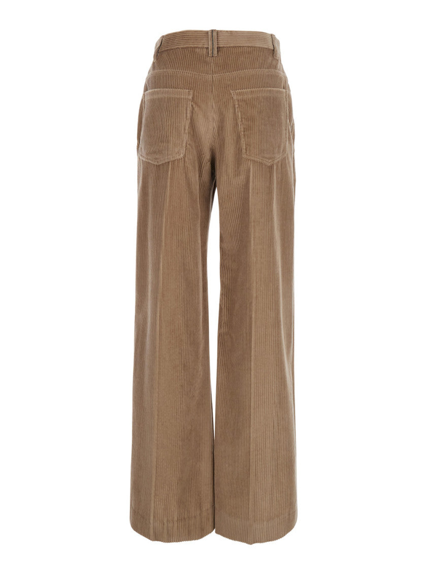 Brown Straight Flat Front Pant 2
