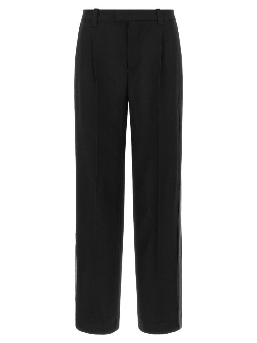 Black Straight Pleated Pants 1