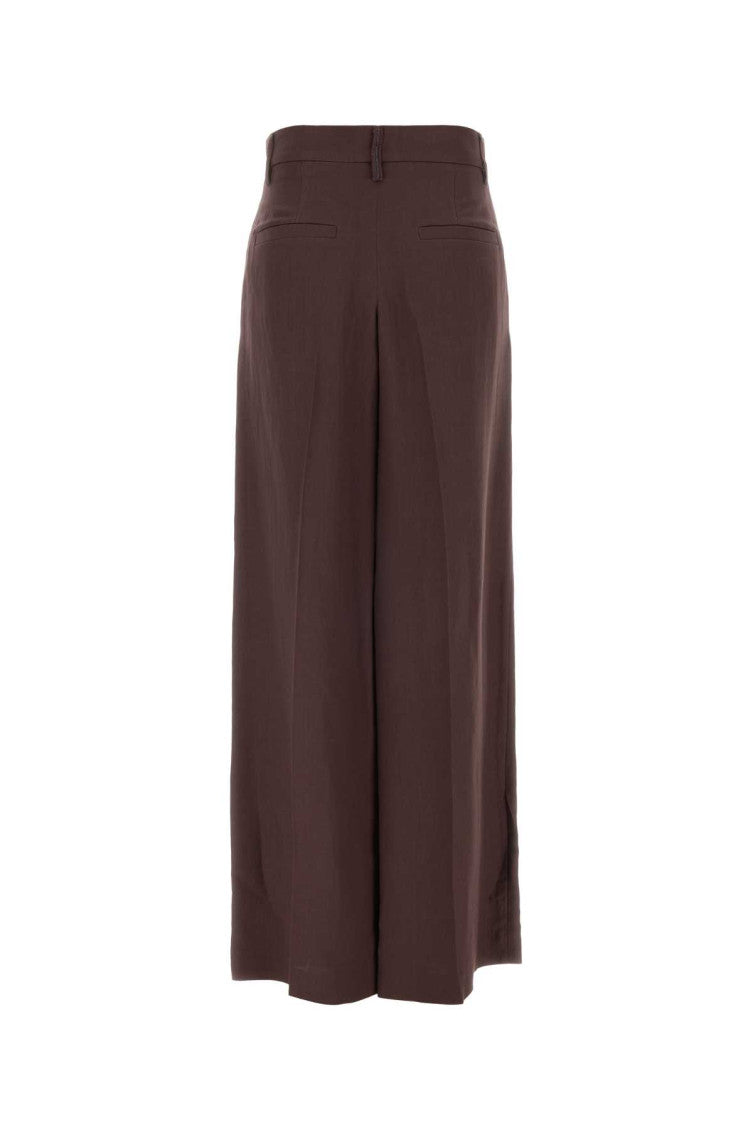 Purple Flared Flat Front Pants 2