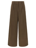 Brown Tailored Pleated Pants 1