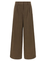 Brown Tailored Pleated Pants 1