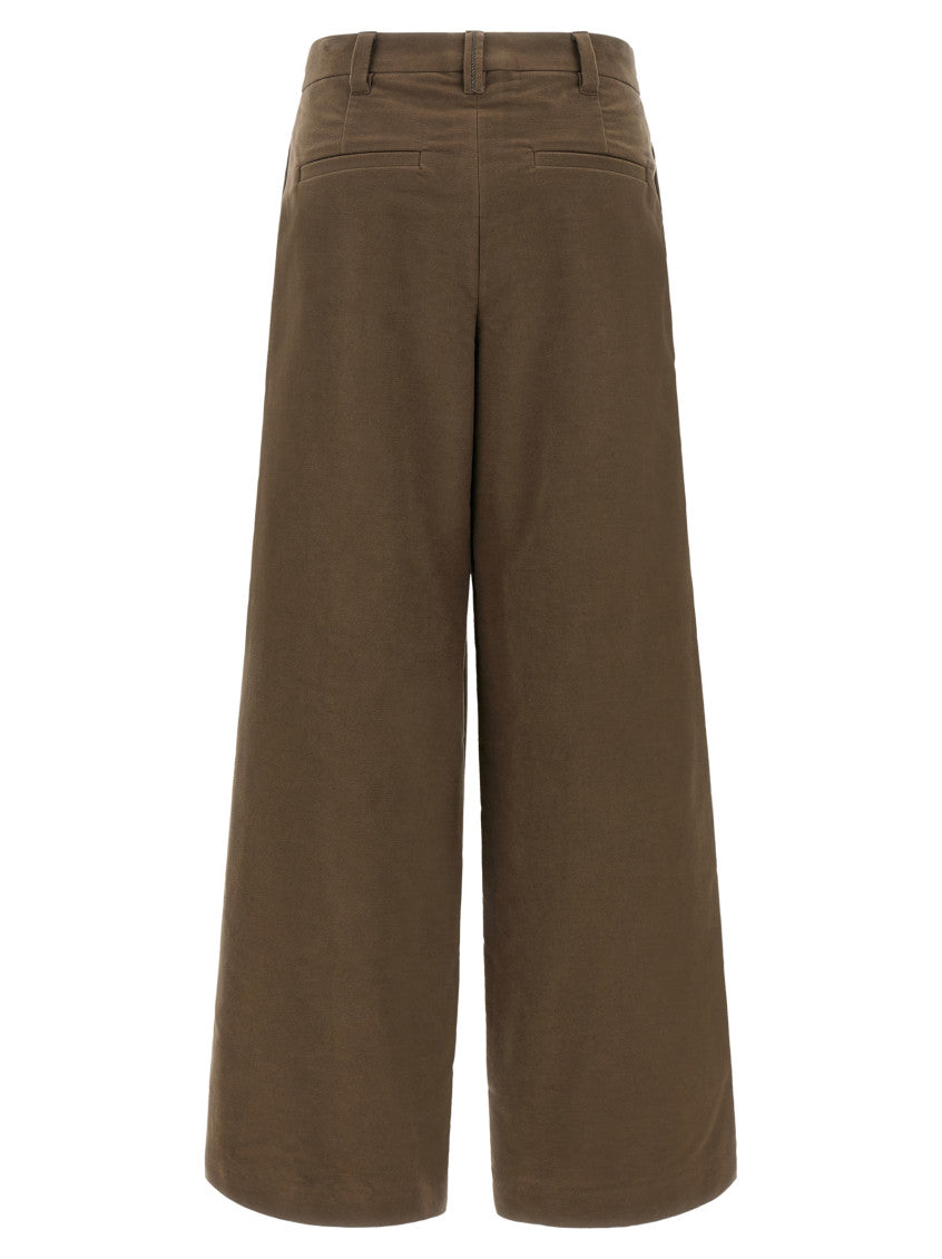Brown Tailored Pleated Pants 2