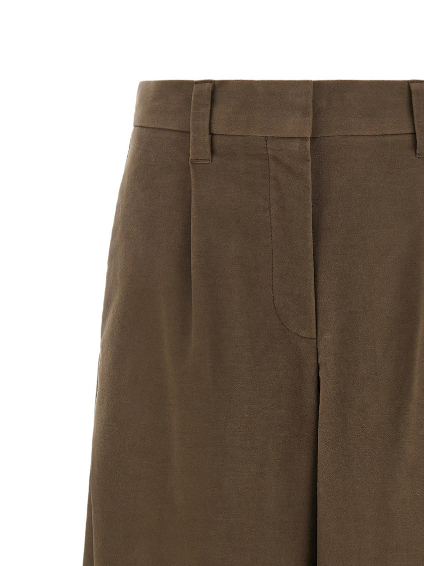 Brown Tailored Pleated Pants 3