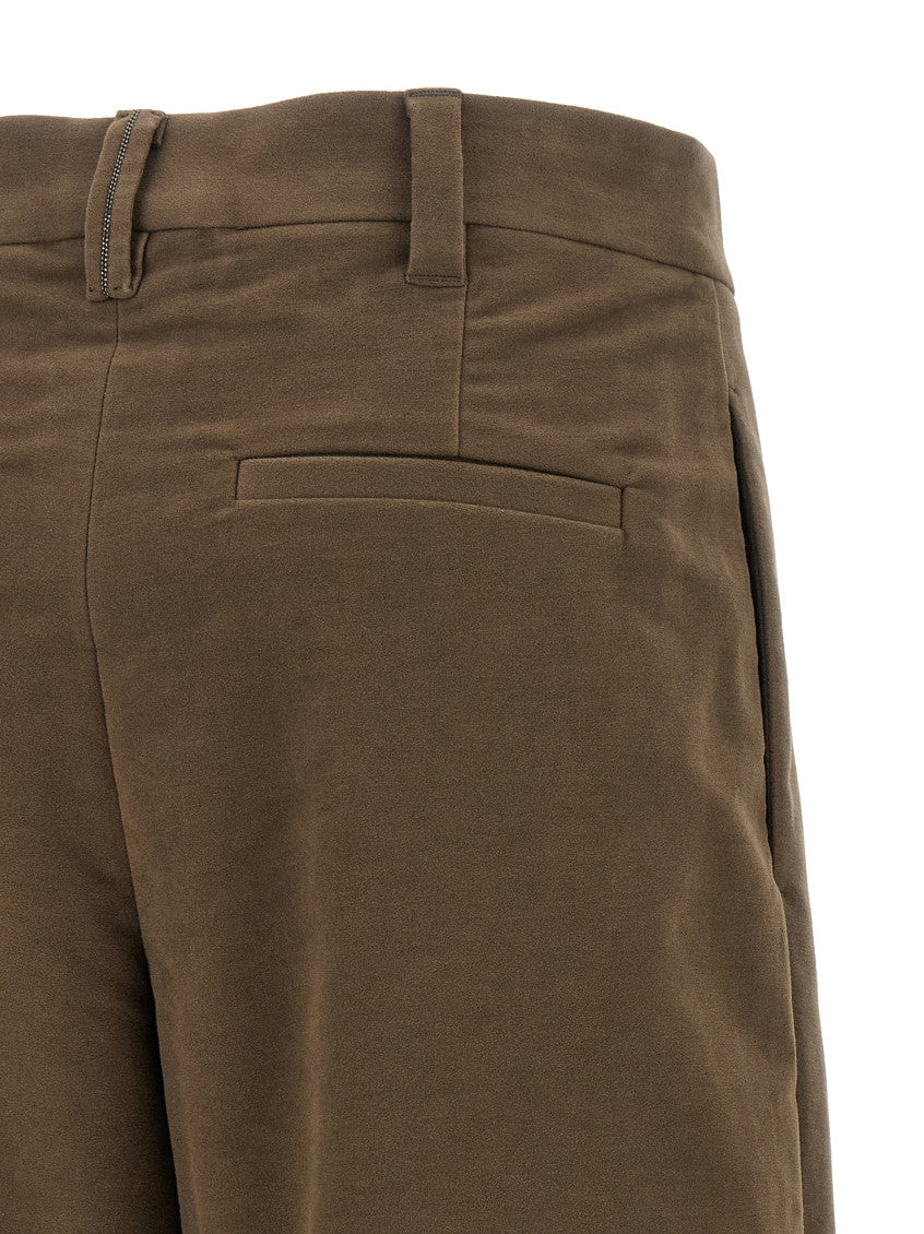 Brown Tailored Pleated Pants 4