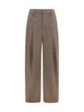 Brown Relaxed Pleated Pants 1