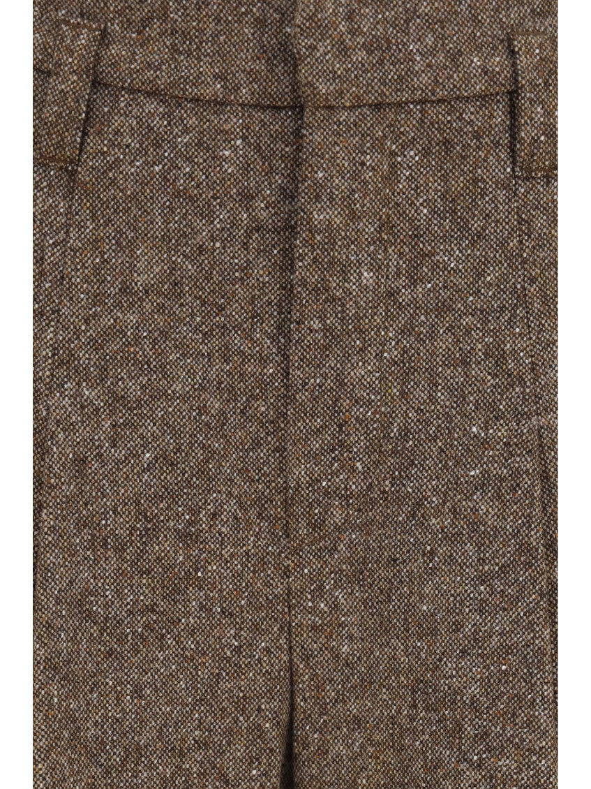 Brown Relaxed Pleated Pants 3