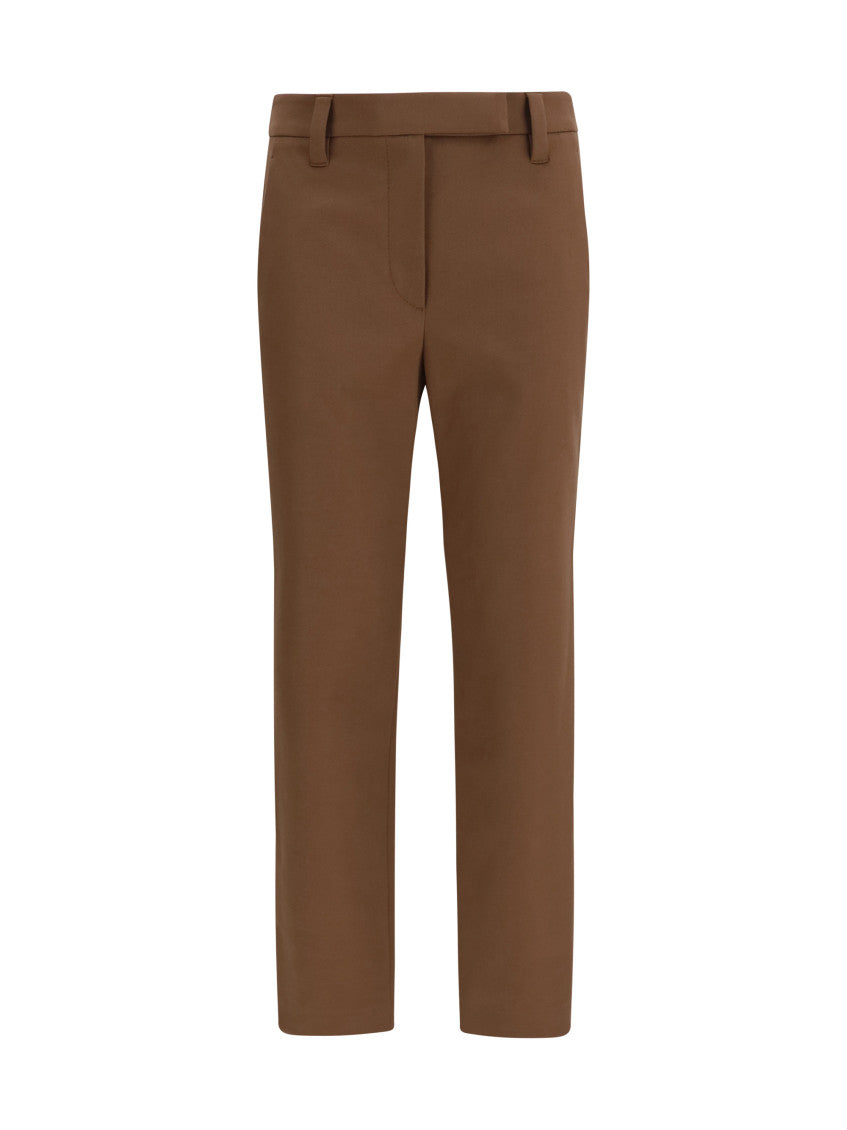 Brown Slim Flat Front Pant 1