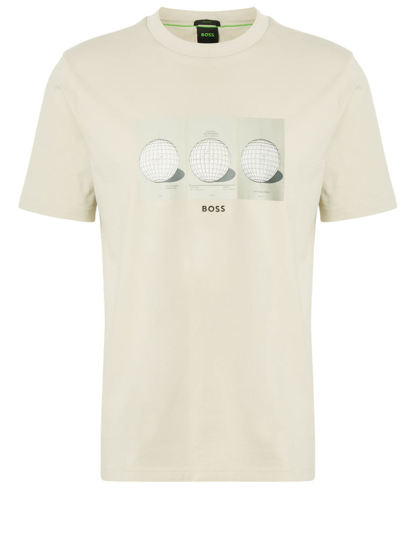 Beige Crew Neck T-Shirt 1