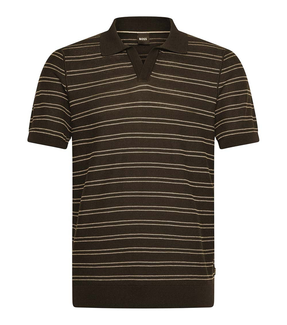 Brown Regular Striped Polo 1