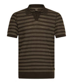 Brown Regular Striped Polo 1