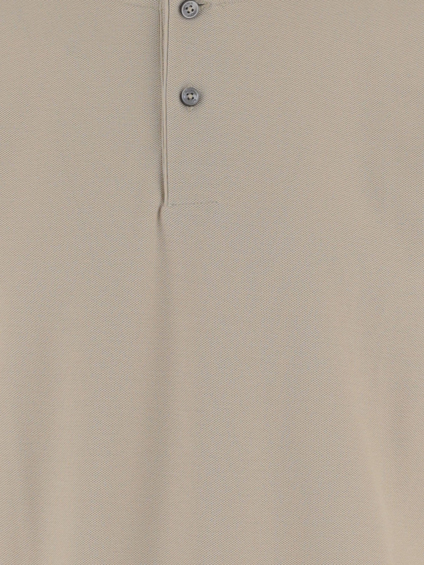 Beige Band Collar Polo 3