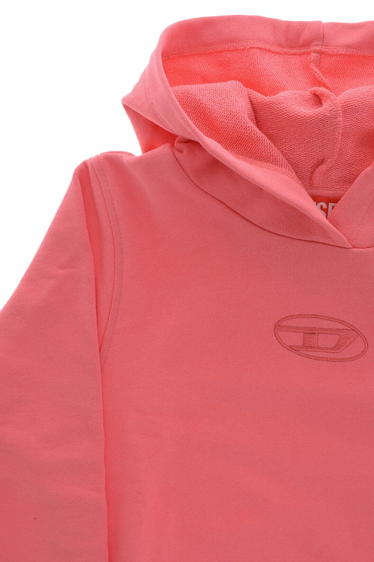 Girls Pink Cotton Hoodie 2