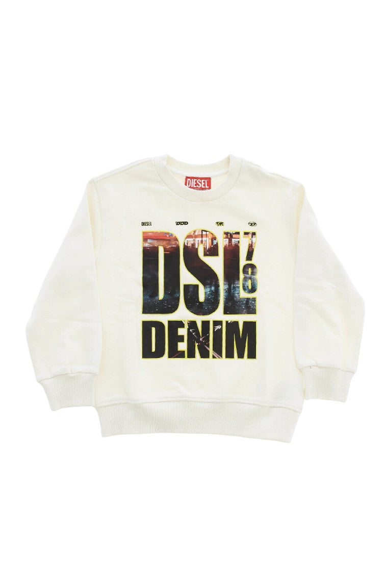 Boys White Crewneck Sweatshirt 1
