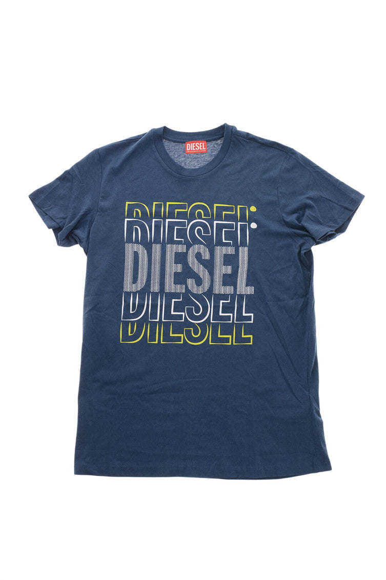 Boys Blue Crewneck Printed T-Shirt 1