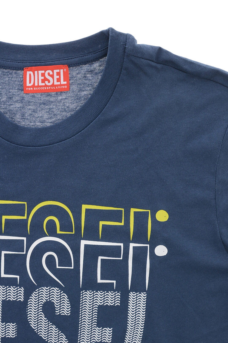 Boys Blue Crewneck Printed T-Shirt 2